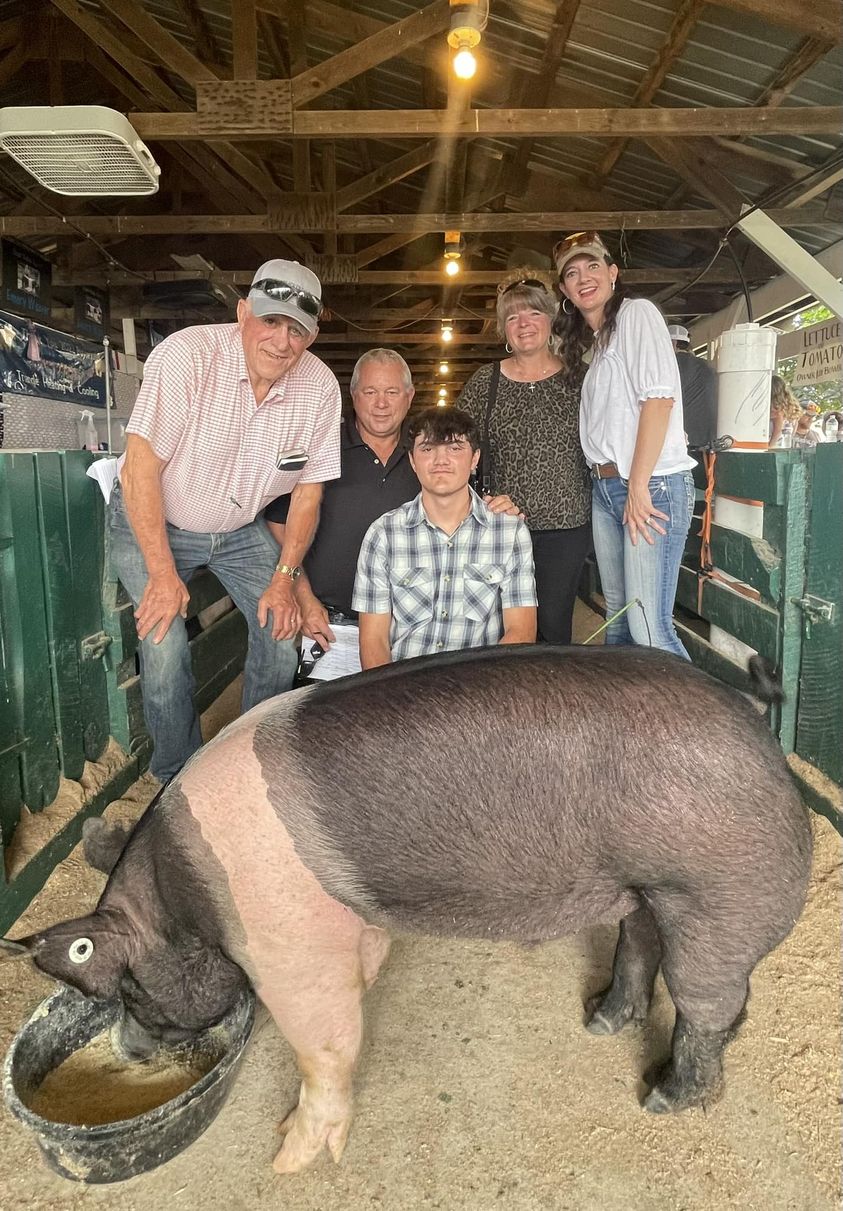 Borowicz and Neighbors Purchase Market Pig in Honor of Evan Vonada At Clinton County Fair 